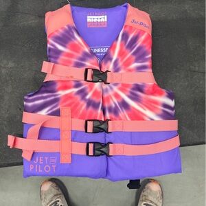 Girls Jet Pilot Tie-Dye Life Vest 50-90lbs